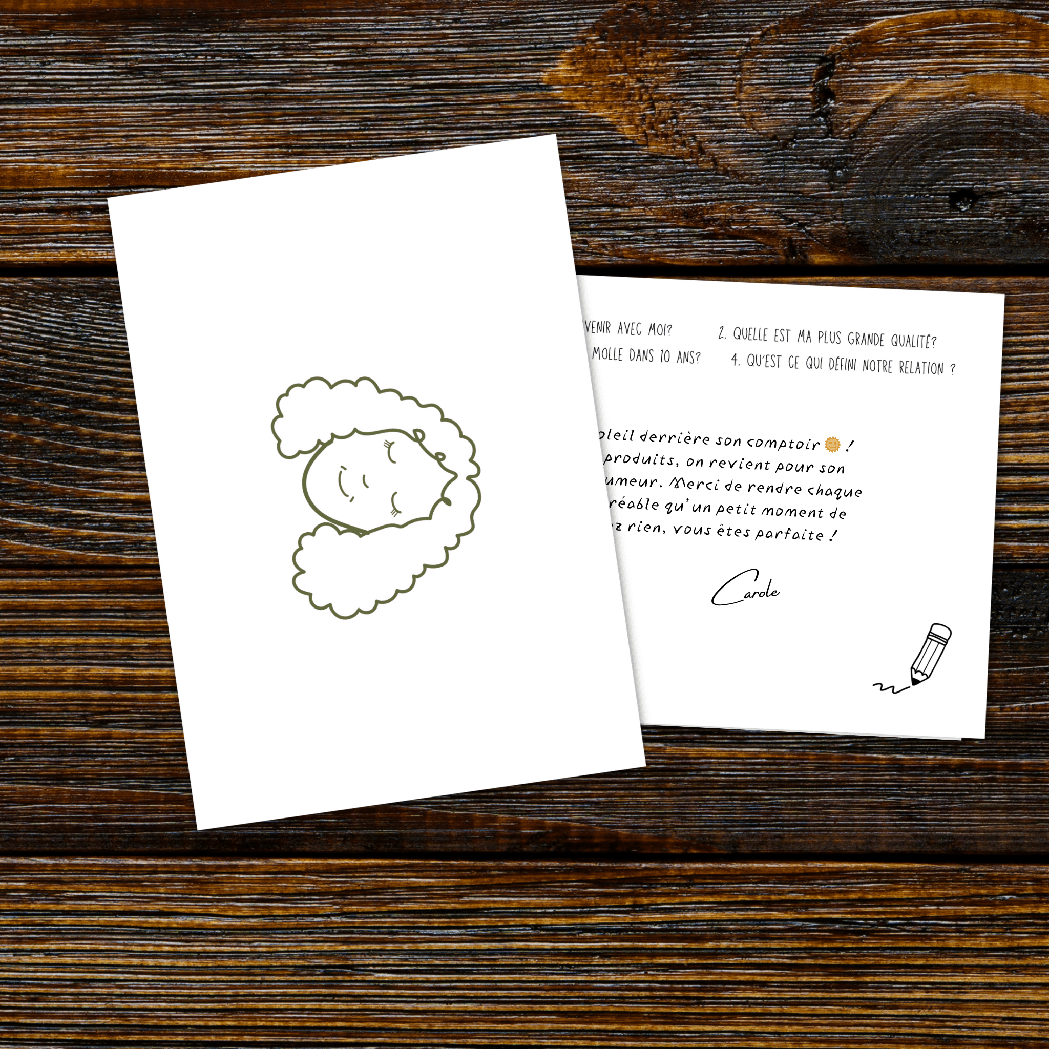Livre d'or cartes postales dans un commerce
